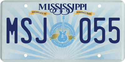 MS license plate MSJ055