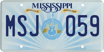 MS license plate MSJ059