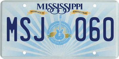MS license plate MSJ060
