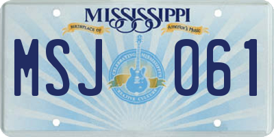 MS license plate MSJ061