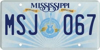 MS license plate MSJ067