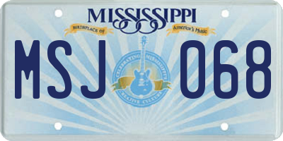 MS license plate MSJ068