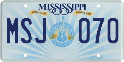 MS license plate MSJ070