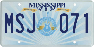 MS license plate MSJ071