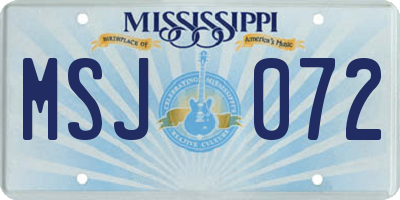 MS license plate MSJ072