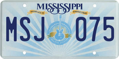 MS license plate MSJ075