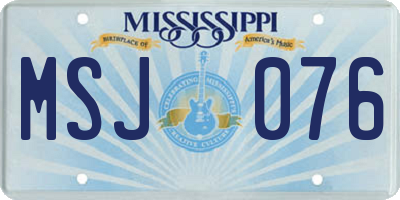 MS license plate MSJ076