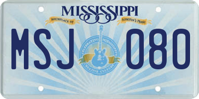 MS license plate MSJ080