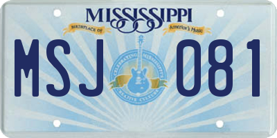 MS license plate MSJ081