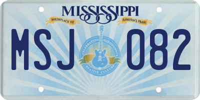 MS license plate MSJ082