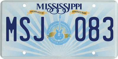 MS license plate MSJ083