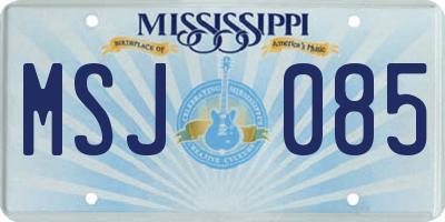 MS license plate MSJ085