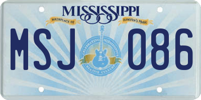 MS license plate MSJ086