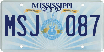 MS license plate MSJ087