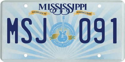 MS license plate MSJ091