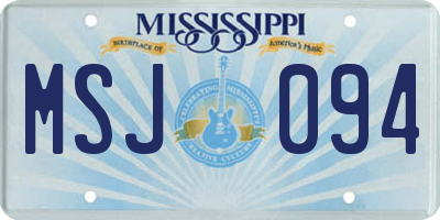 MS license plate MSJ094