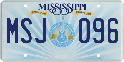 MS license plate MSJ096