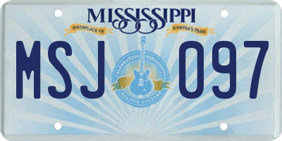 MS license plate MSJ097