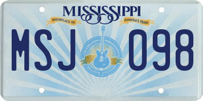 MS license plate MSJ098