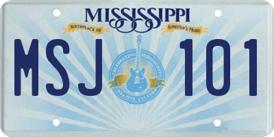 MS license plate MSJ101