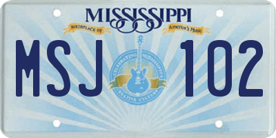 MS license plate MSJ102