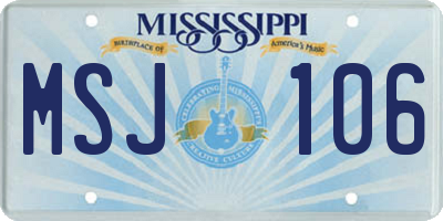 MS license plate MSJ106
