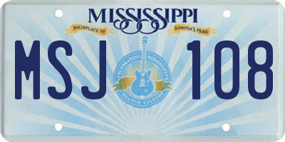 MS license plate MSJ108