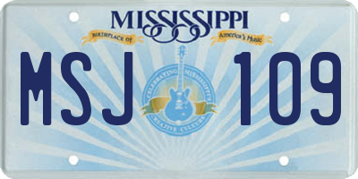 MS license plate MSJ109