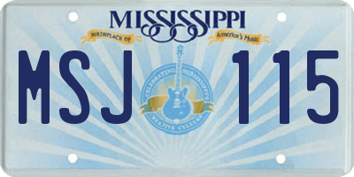 MS license plate MSJ115
