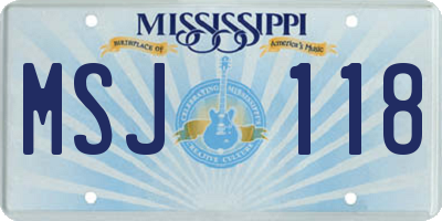 MS license plate MSJ118