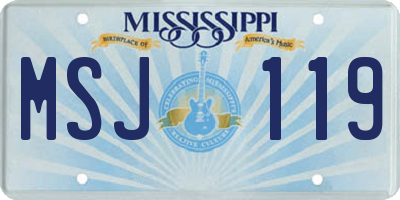 MS license plate MSJ119