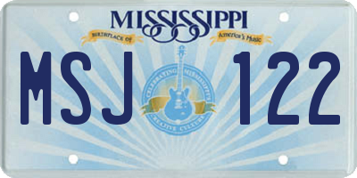 MS license plate MSJ122