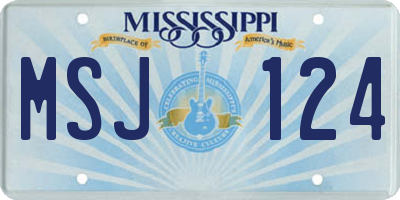 MS license plate MSJ124