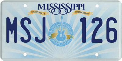 MS license plate MSJ126