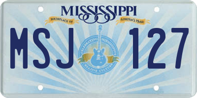 MS license plate MSJ127