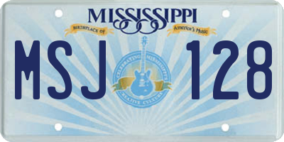 MS license plate MSJ128