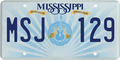 MS license plate MSJ129