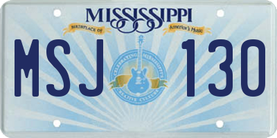 MS license plate MSJ130