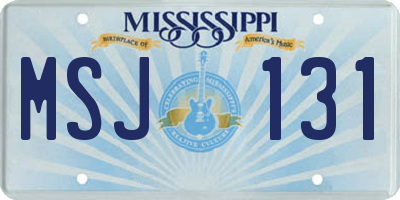 MS license plate MSJ131