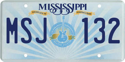 MS license plate MSJ132