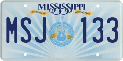 MS license plate MSJ133