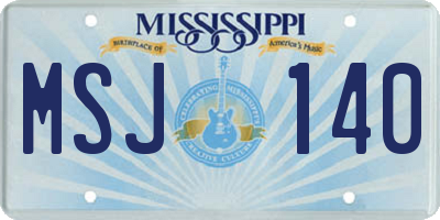 MS license plate MSJ140