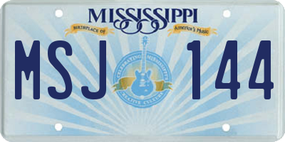 MS license plate MSJ144