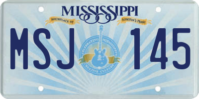 MS license plate MSJ145
