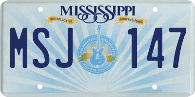 MS license plate MSJ147