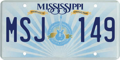 MS license plate MSJ149