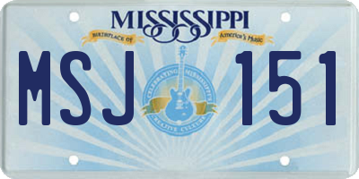 MS license plate MSJ151