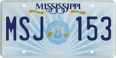 MS license plate MSJ153