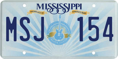 MS license plate MSJ154