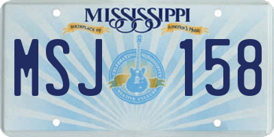 MS license plate MSJ158
